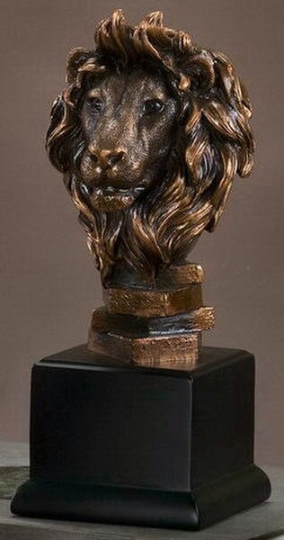 Lion Head Sculptural Bust Statue
